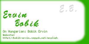 ervin bobik business card